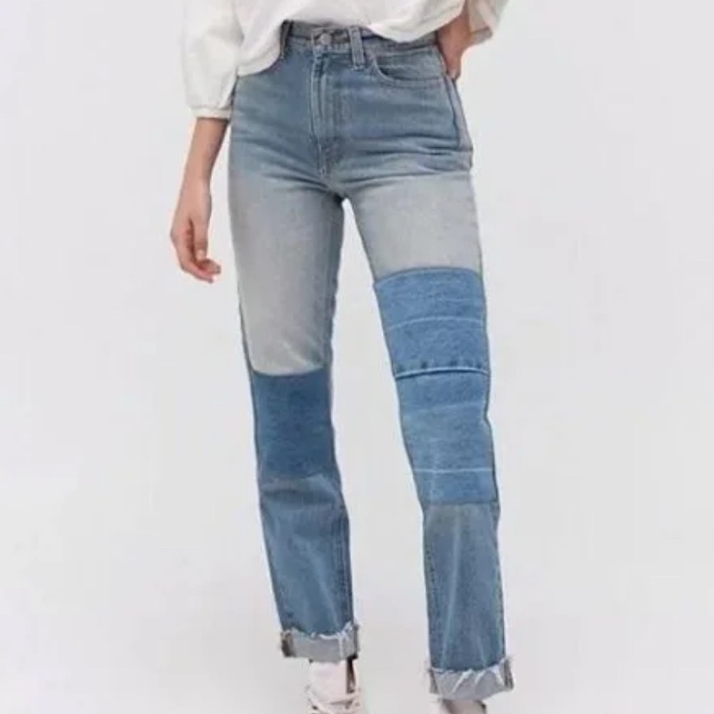 Urban Outfitters BDG Slim Straight Patchwork Jeans